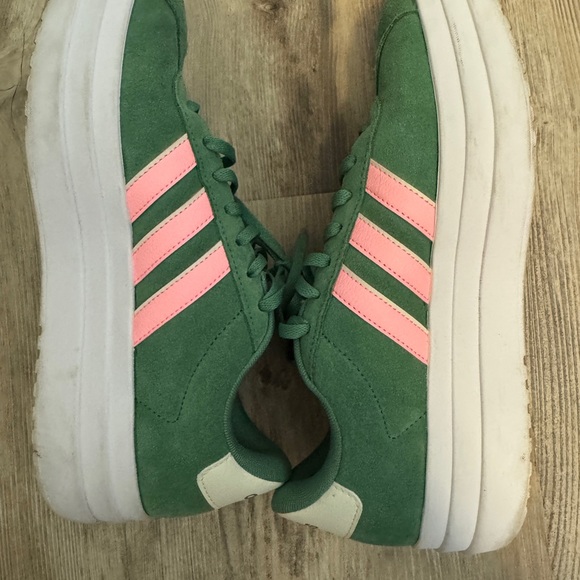 Adidas Green and Pink Skate Sneakers - Picture 2 of 6